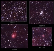 2 cúmuls oberts (Czernik43 i NGC7510) i 2 nebuloses (PK110-0.1 i NGC7538)