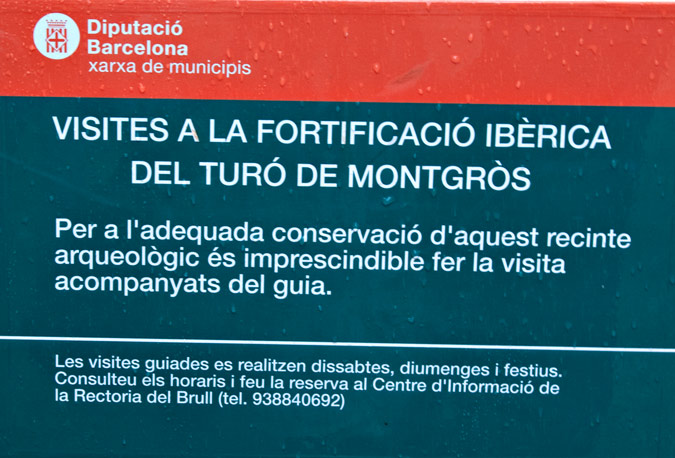 Cartell:Fortificació Ibèrica Turó Montgros  1de5