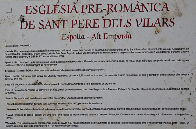 Cartell: Església Pre-Romànica de Sant Pere dels Vilars. 1de6