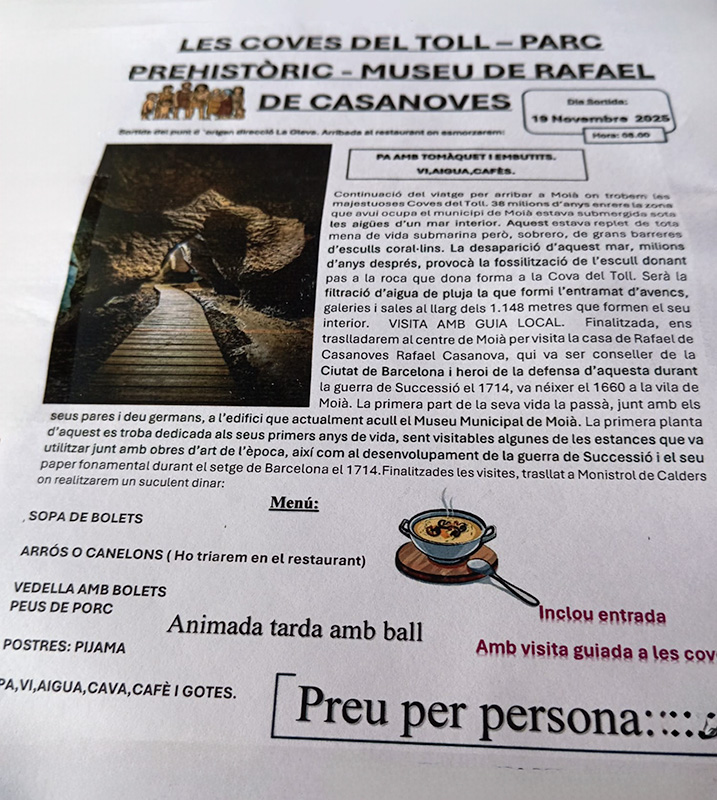 Cartell informatiu: Coves del Toll